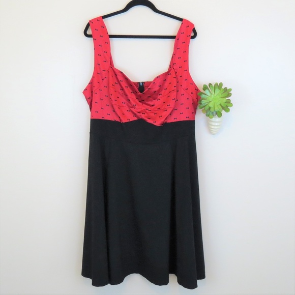 torrid Dresses & Skirts - NWT Torrid Red & Black Bow Tie A-Line Dress 22